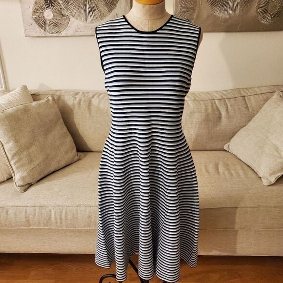 Akris Punto Stripe Fit & Flare Sweater Dress - Picture 5 of 16